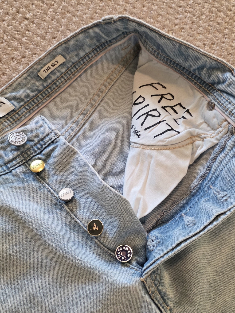 Scotch & Soda Light Blue Flare Jeans with Button-Fly